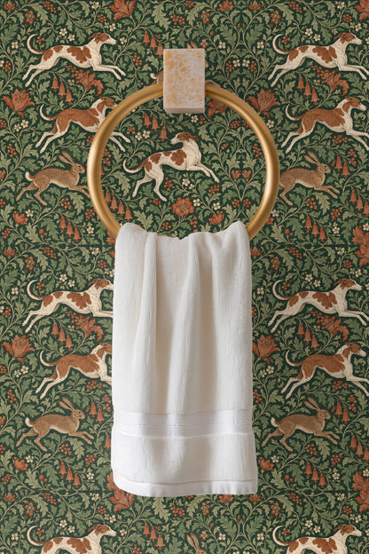 Pattern section highlighting the hare's fur texture and attentive gaze