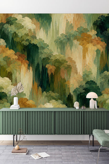 Cascade Canopy wallpaper shown in an interior setting