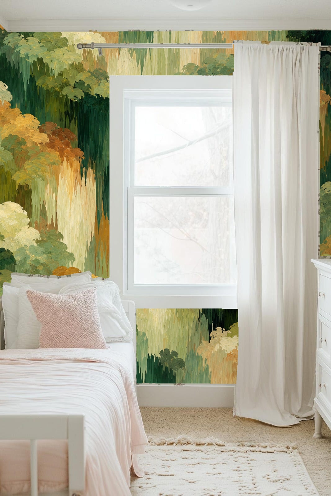 Cascade Canopy wallpaper shown in an interior setting