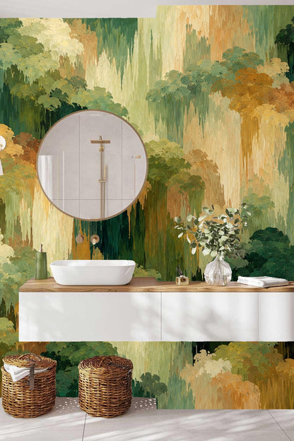 Cascade Canopy wallpaper shown in an interior setting