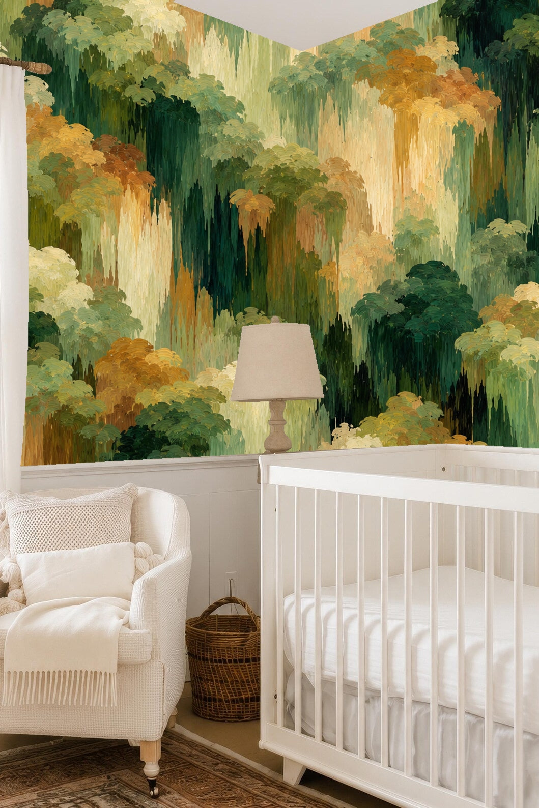 Cascade Canopy wallpaper shown in an interior setting