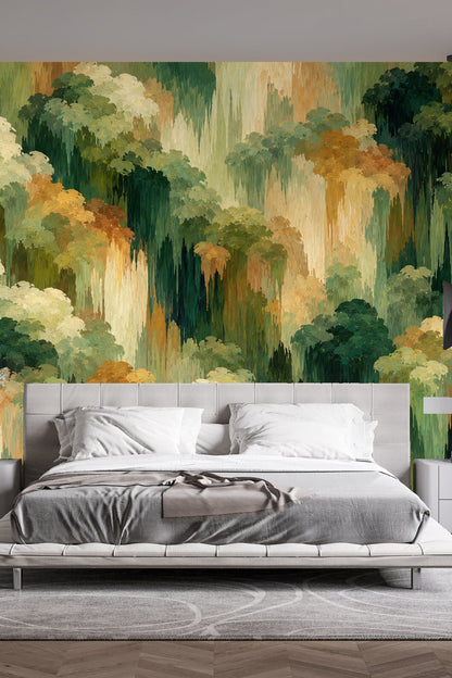 Cascade Canopy wallpaper shown in an interior setting