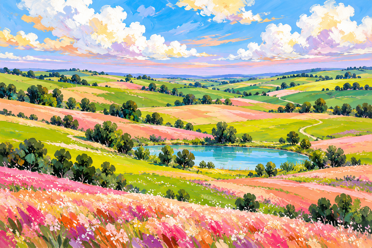 Blooming Hills Horizon wallpaper image 13