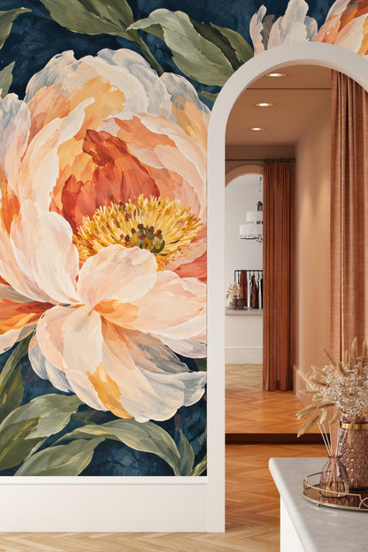 Contrast of soft petal edges and textured brush strokes in floral detail