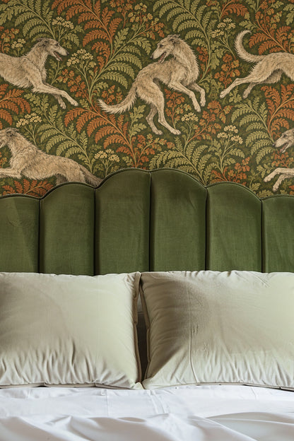 Feral Fern Play wallpaper shown in an interior setting