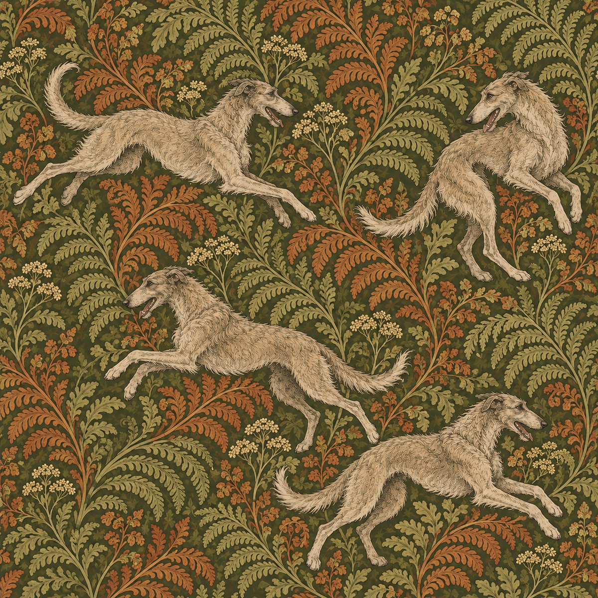 Feral Fern Play wallpaper shown in an interior setting
