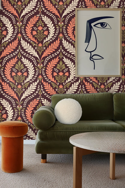 Wallpaper pattern capturing vintage elegance