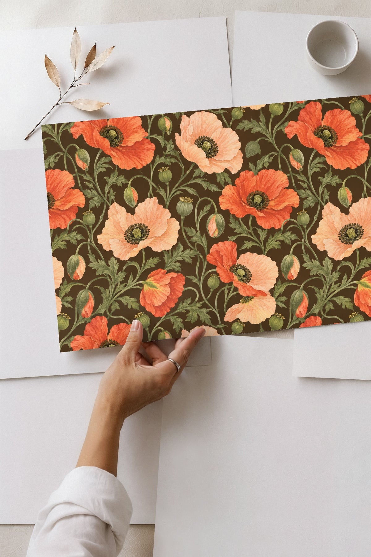Wallpaper segment focusing on flower buds about to bloom, adding depth and texture
