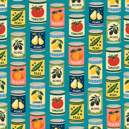 Green olive can label with black olives and cream background