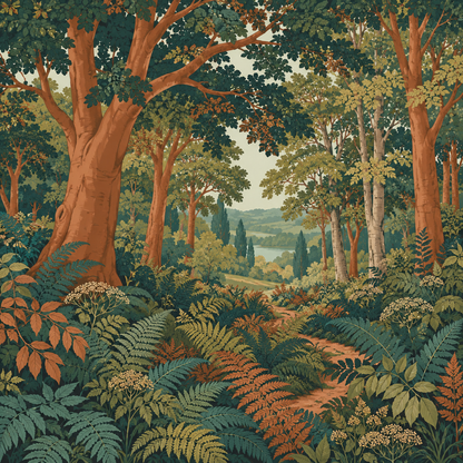 Wallpaper pattern repeat detail showing consistent motif and visual rhythm across panels.