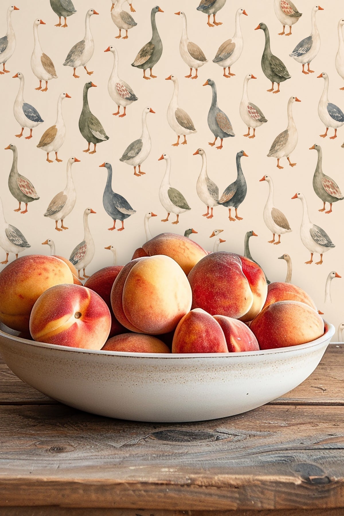 Nursery scene highlighting serene wallpaper with gentle animal motifs