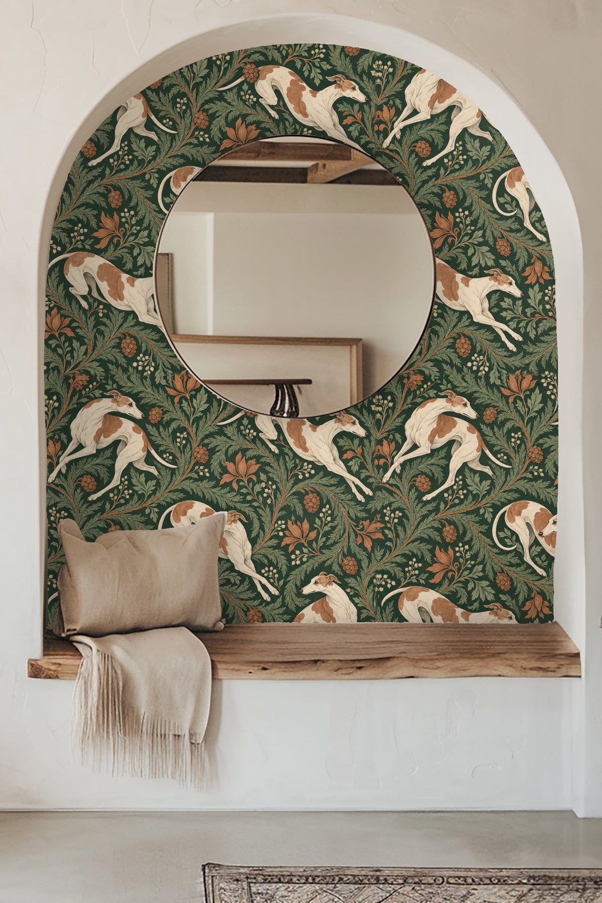Rust & Fern Whippet Scroll wallpaper image 13