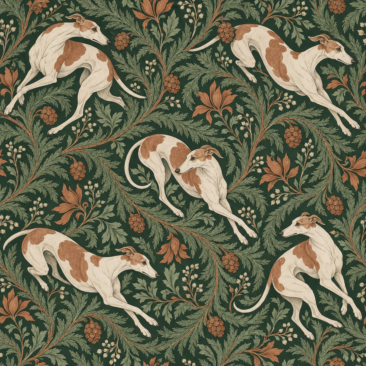 Elegant wallpaper close-up emphasizing line work and vintage-inspired color scheme