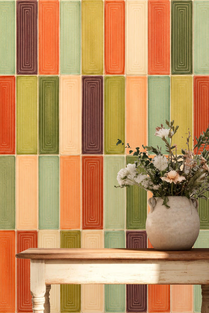 Segment of wall showing the seamless tile pattern spanning horizontally