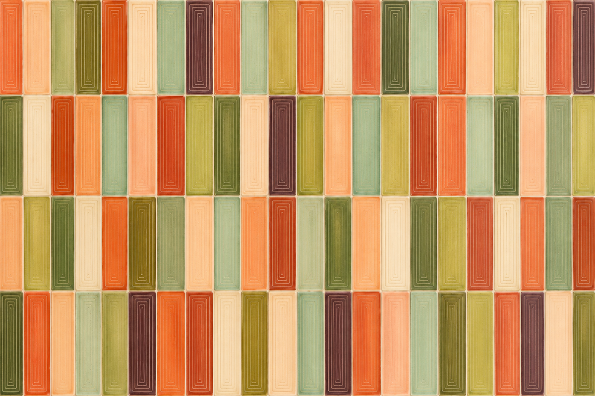 Overall wallpaper pattern in clean geometric vertical rectangular stacks