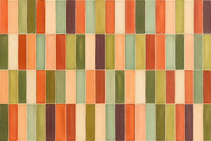 Overall wallpaper pattern in clean geometric vertical rectangular stacks