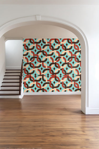 Combination of muted beige and saturated rust colors