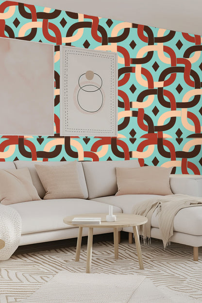 Texture and colors of the wallpaper with sharp lines and flat fill