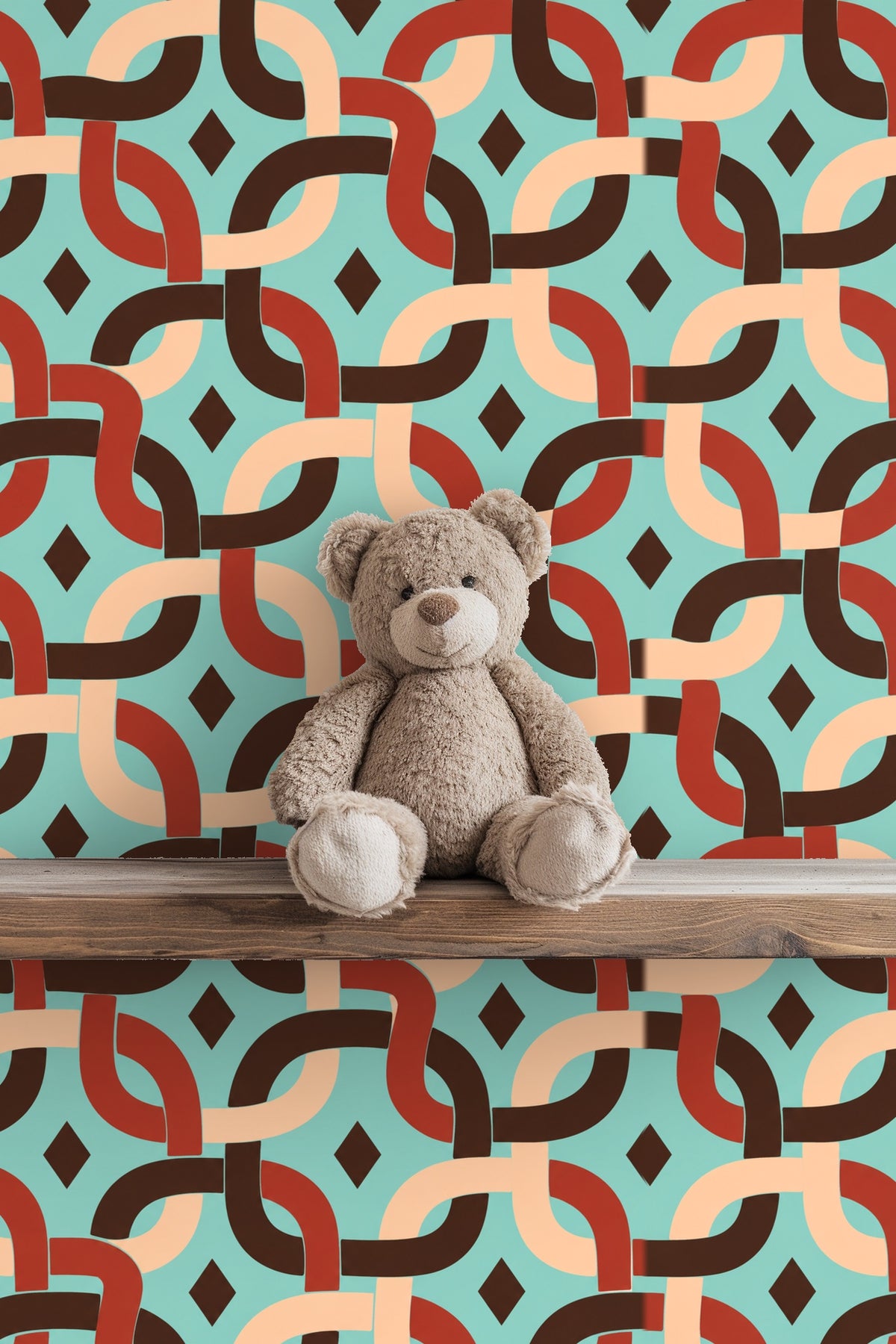 Large-scale pattern applied in seamless repeat across wall