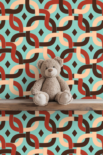 Large-scale pattern applied in seamless repeat across wall