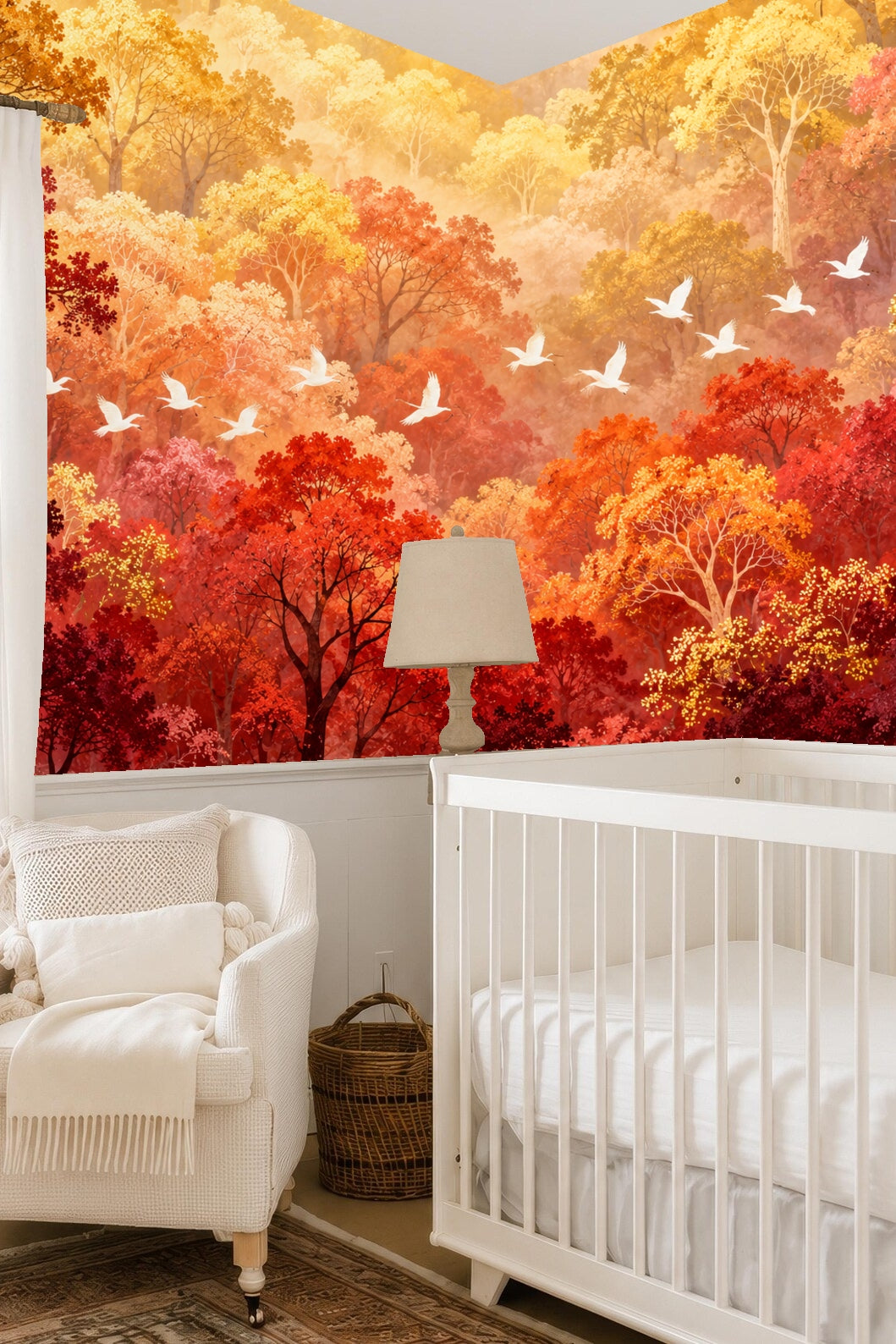 Composition emphasizing delicate leaves and branches in autumn hues.
