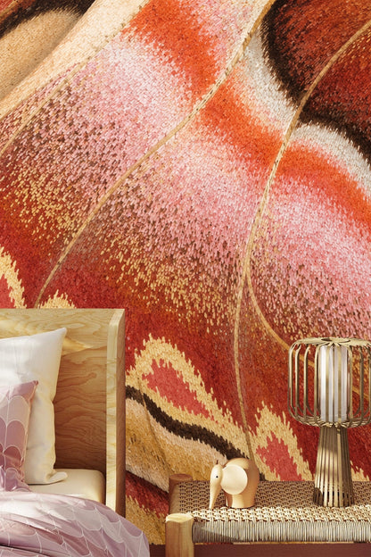 Textured color shifts from peach to deep rust tones on the wallpaper.
