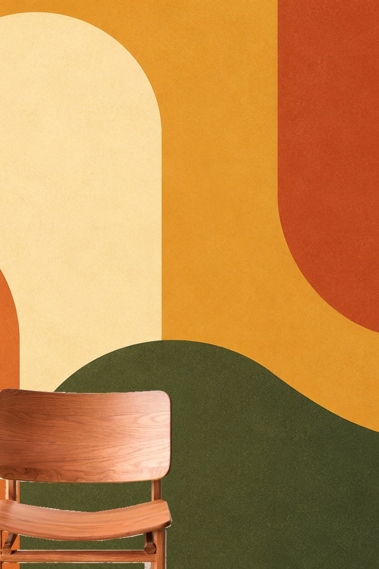 Wallpaper detail capturing the clean edges and matte texture of the printed design.