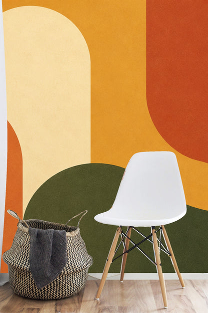 Overhead angle of the wallpaper artwork revealing scale and pattern repetition.