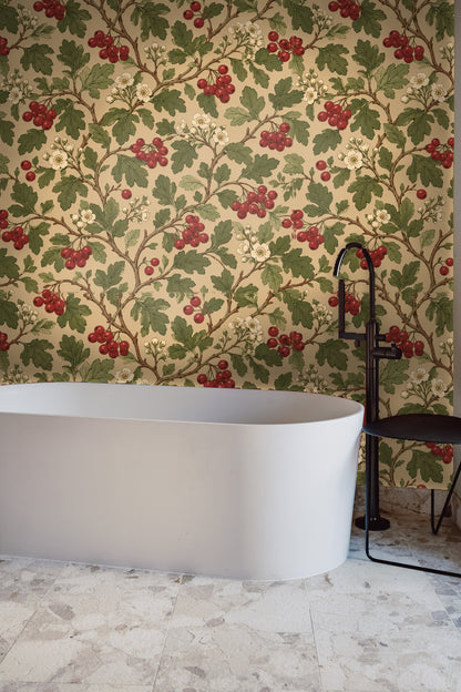 Wall close-up featuring floral elements and textured background