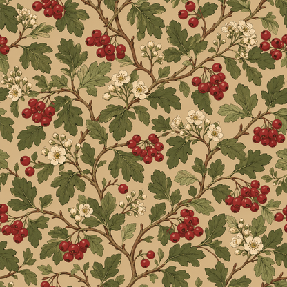Design section showing beige background with plant motif
