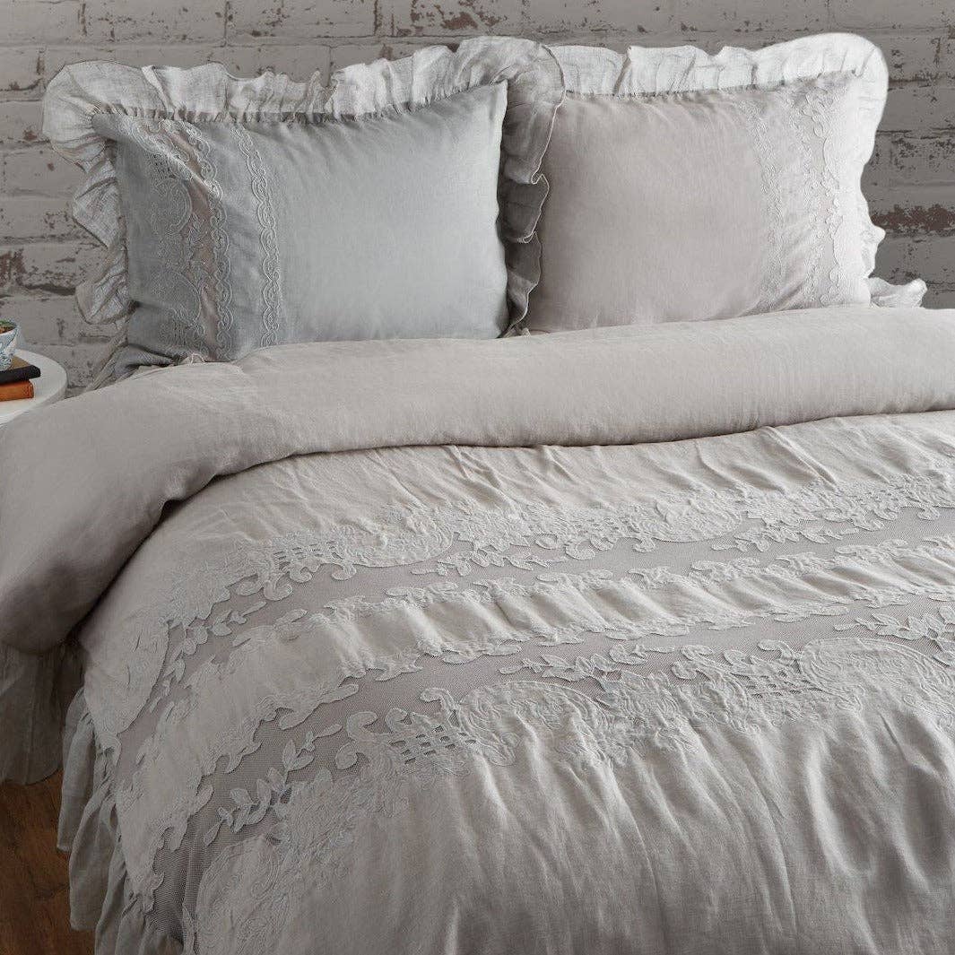 Tabitha Linen Duvet Cover Set by Mélange Home — view 45