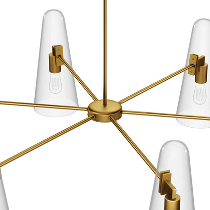 24K Gold Stellar 6-Light Chandelier