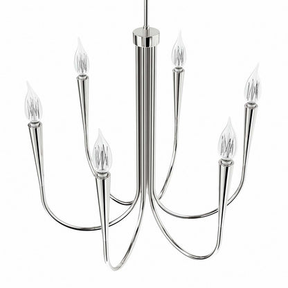 Lustre à arc en nickel poli à 6 lumières