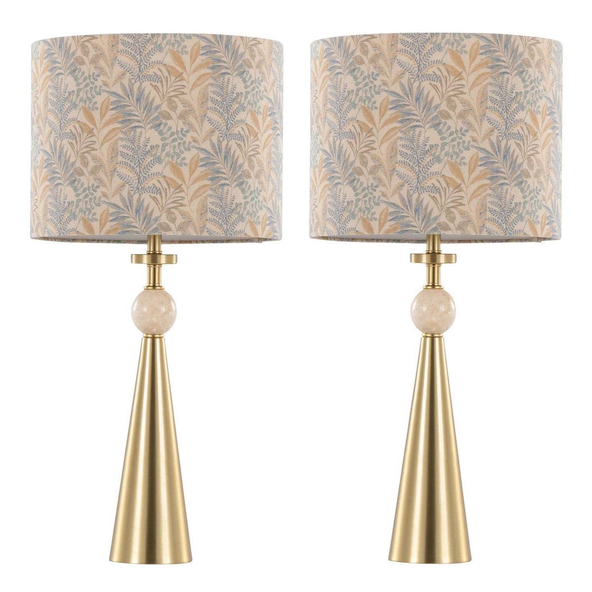 Cone Travertine 27" Table Lamp - Set of 2 in Gold Metal by LumiSource and Grandview Gallery — view 9