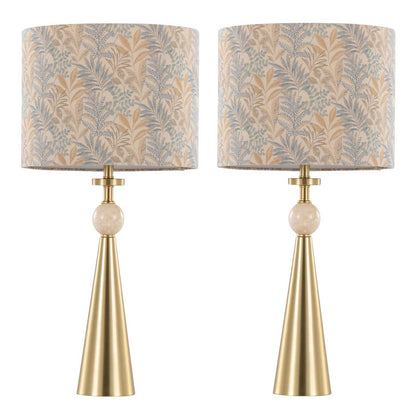 Cone Travertine 27" Table Lamp - Set of 2 in Gold Metal by LumiSource and Grandview Gallery — view 9