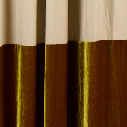 Line - Double Layer Curtain (Silk & Velvet) 4ft X 9ft by The Art of Creating Inc