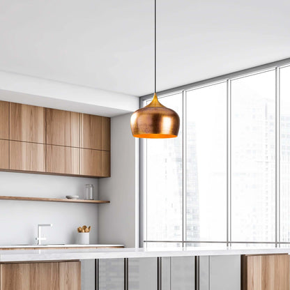 Gilded Glow pendant light, warm antique gold kitchen and bedroom fixture