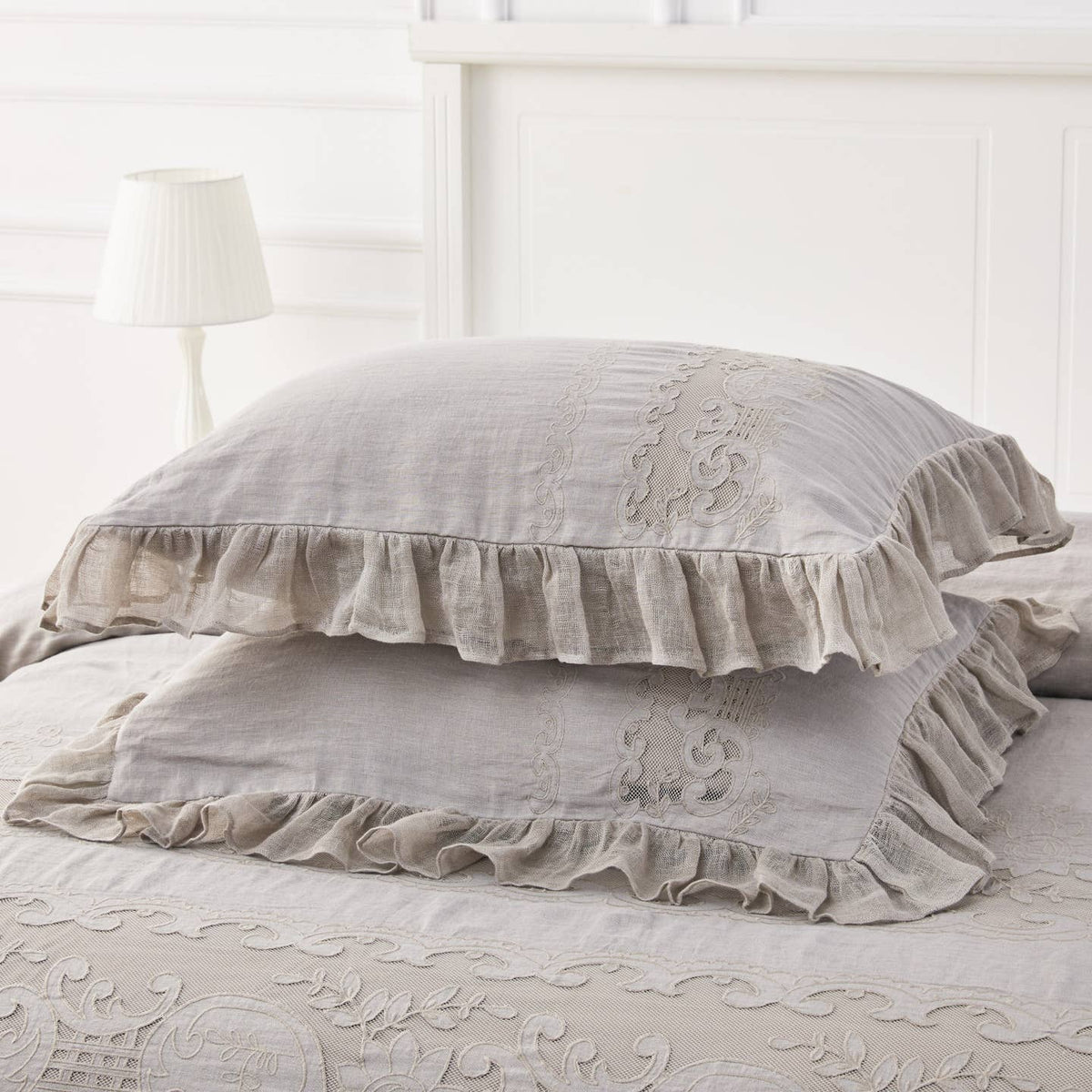 Tabitha Linen Duvet Cover Set by Mélange Home — view 43