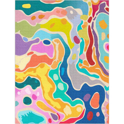 Crayola Modern Whimsy Waves Color Mix Multi-Color Area Rug By Well Woven