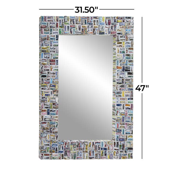Eclectic Multi Colored Paper Wall Mirror by Deco Marché — view 4