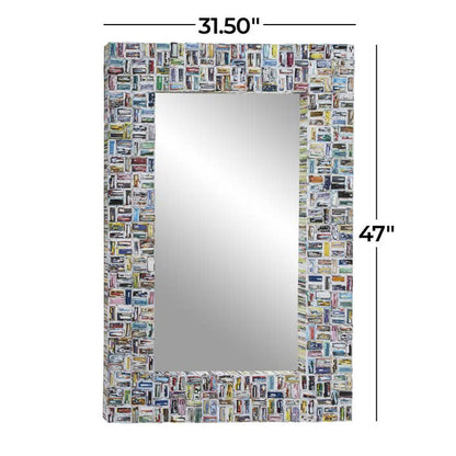 Eclectic Multi Colored Paper Wall Mirror by Deco Marché — view 4