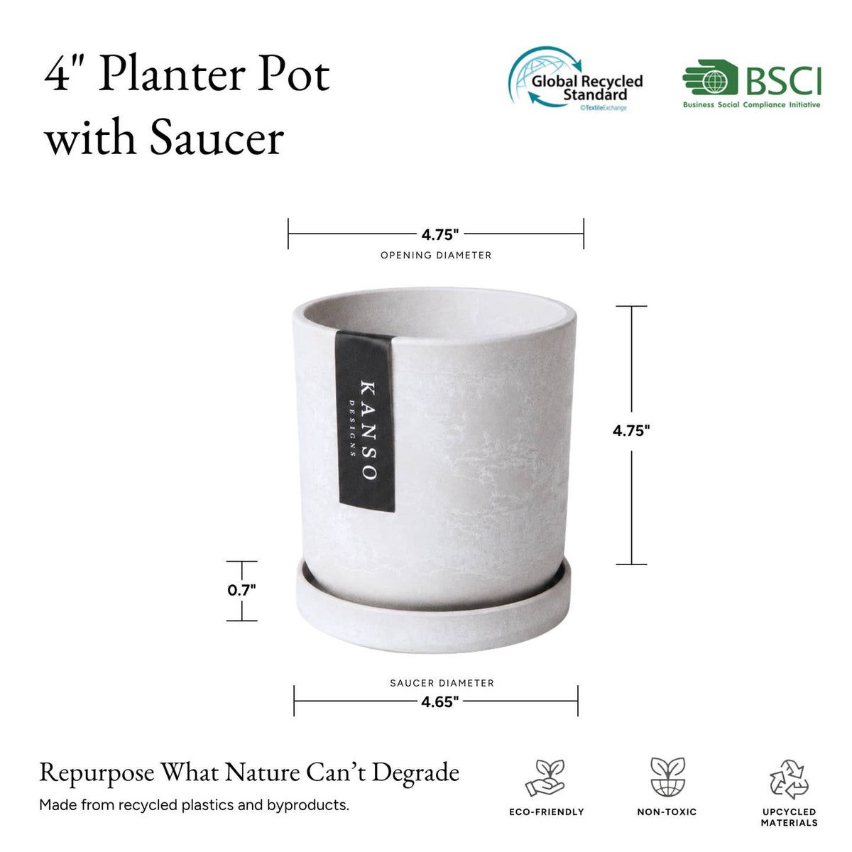7" & 4" Signature Planters & Saucer — Earth Tones by Kanso Designs — view 15
