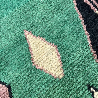 Green Beni Ourain Rug, Wool Rug , Handmade Moroccan Rugs