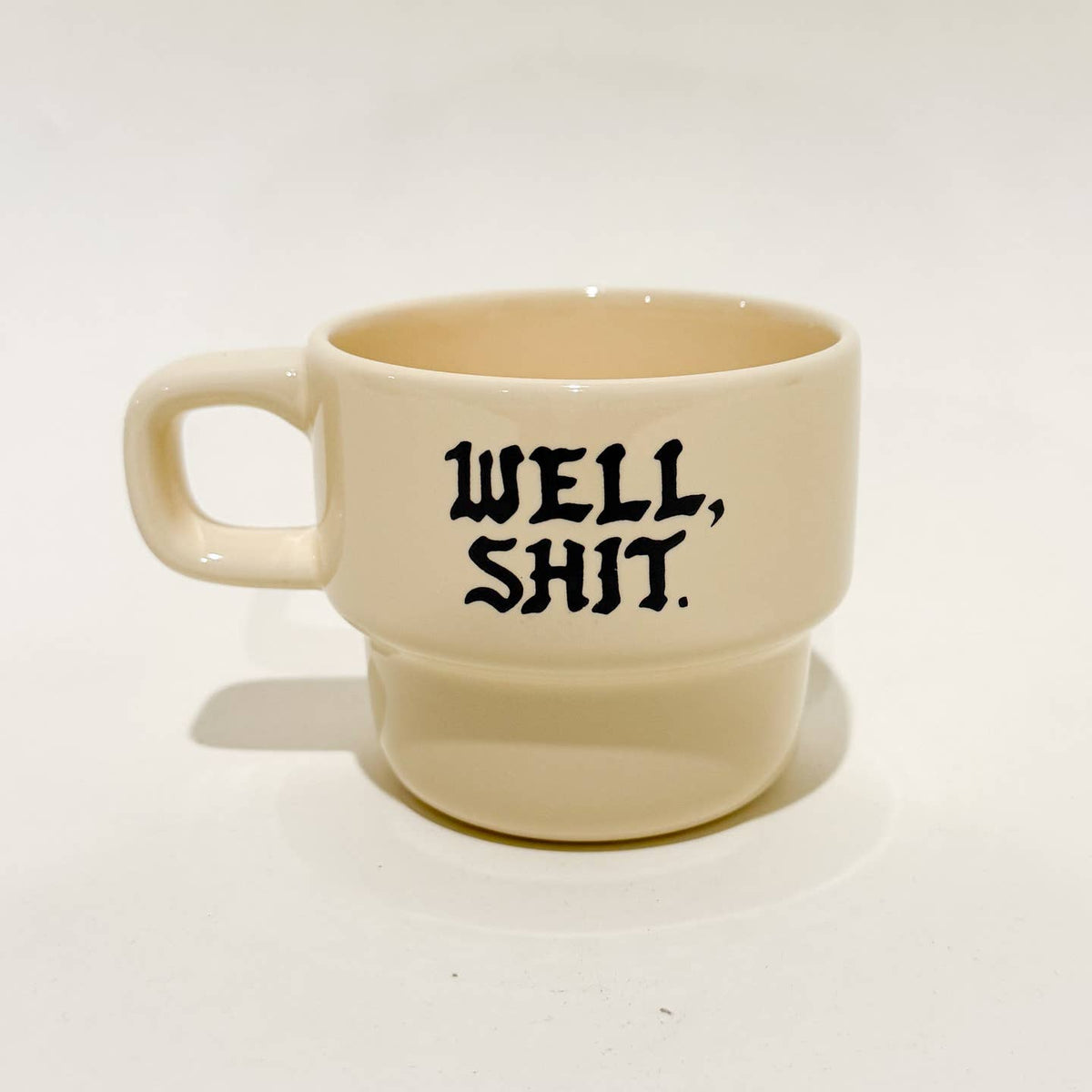 Funny Mug Well, Shit Cappuccino Mug Retro Diner Mug by N.B. GOODS