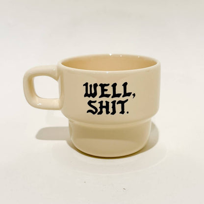 Funny Mug Well, Shit Cappuccino Mug Retro Diner Mug by N.B. GOODS