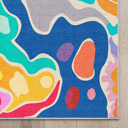 Crayola Modern Whimsy Waves Color Mix Multi-Color Area Rug By Well Woven