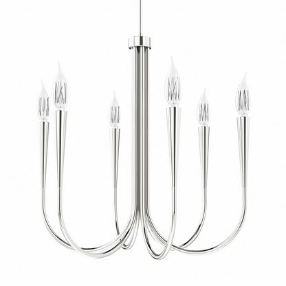 Lustre à arc en nickel poli à 6 lumières