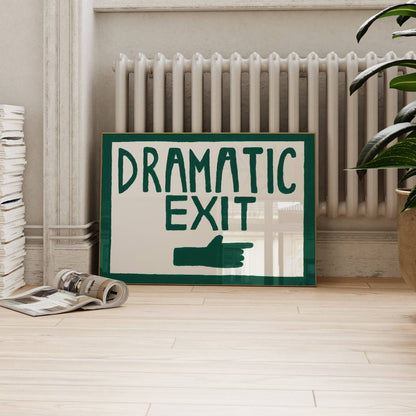 Dramatic Exit Hand Painted Print by Lune Club