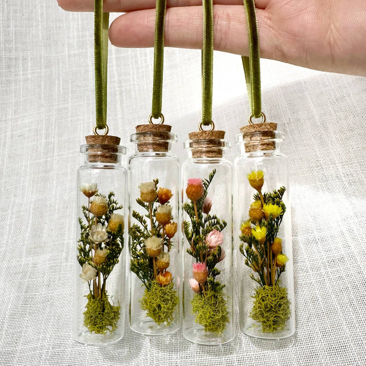 Mix Wildflower Terrarium Christmas Ornament Curiosity Jar by CA Studios