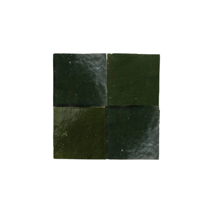 Olive Clay Moroccan Zellige Tile – Square by Moroccantastics — view 2